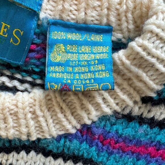 Vintage 80s Hand-Knit Wool Sweater XL – Grandpa Core - Picture 7 of 7